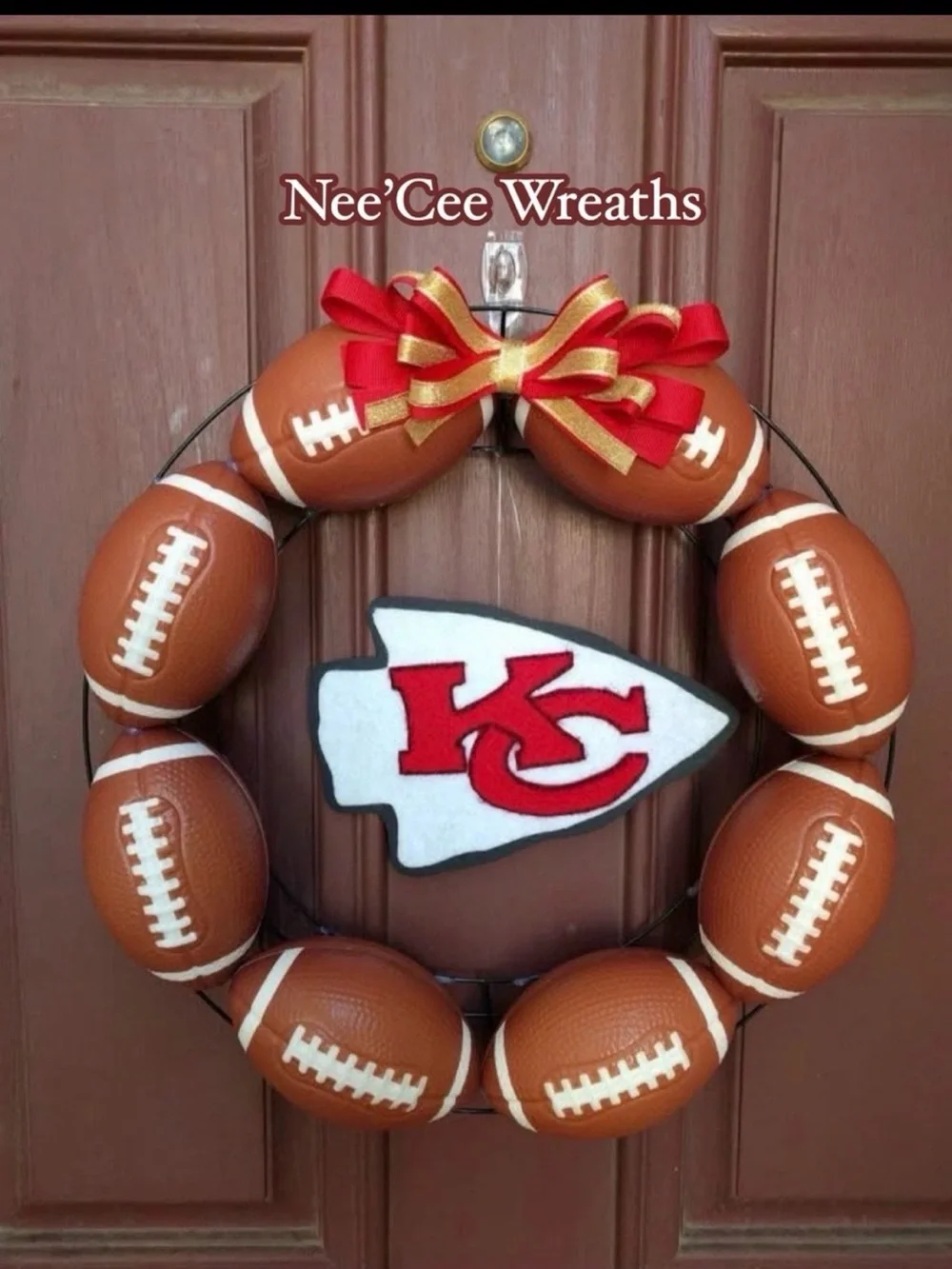 Kansas City Chiefs Wreath, Football Lover, Front Door, Man Cave, Tail gate